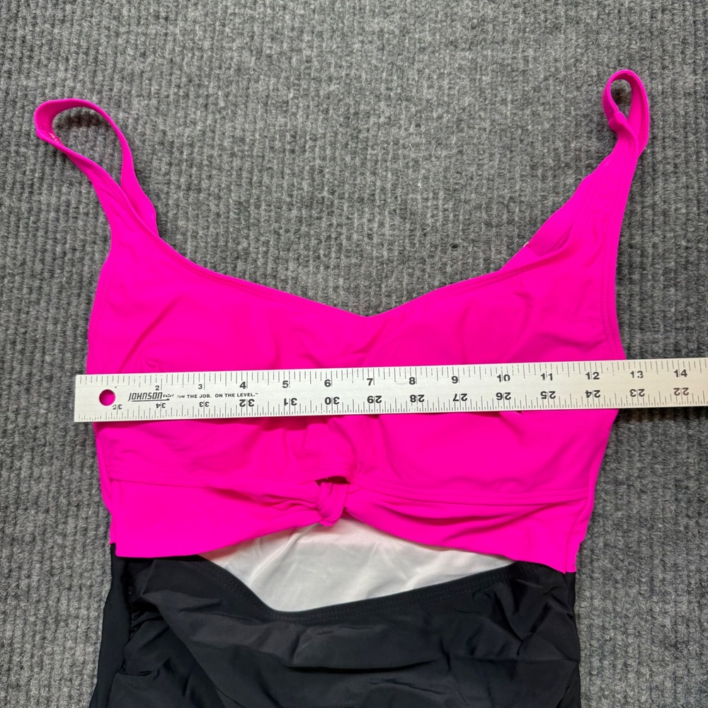 Womens S Colorblock Monokini Swimsuit Pink Cutout One Piece Retro NWOT Adustable - Picture 6 of 11